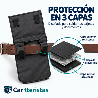 Car tteristas negro con cinturón